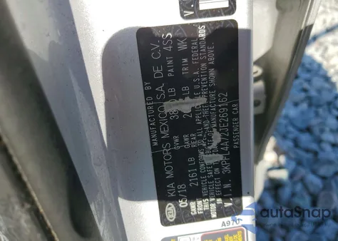 2018 Kia Forte Lx from USA, damaged, VIN 3KPFL4A72JE269162